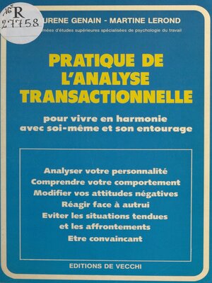 cover image of Pratique de l'analyse transactionnelle